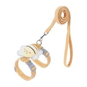 Kitten Harness Vest With Wing Decoration, Strap Set For Cats And Small Dogs, Adjustable Pet Cat Harness Accessories (Option: Yellow-S)
